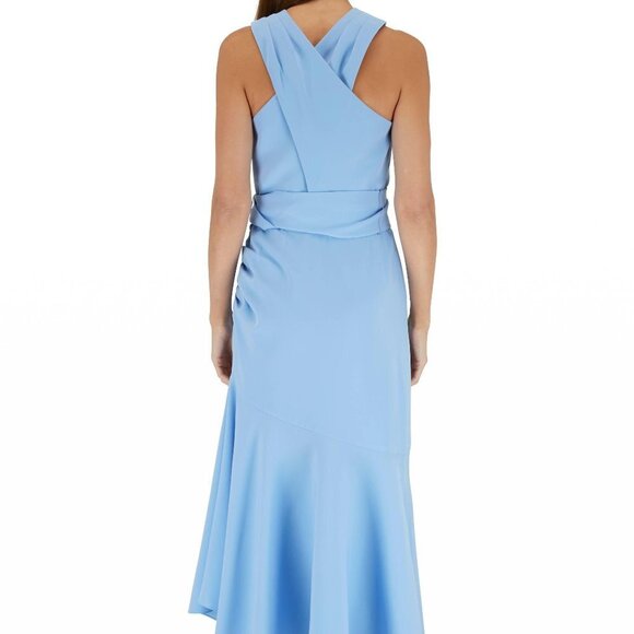 Sachin & Babi Chambray Blue Naomi Cross Neck Asymmetric Dress - Picture 2 of 3